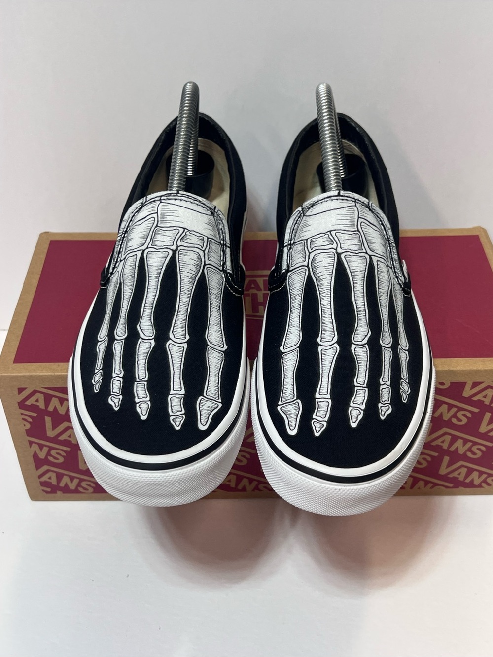 Vans Slip On Shoes “Skeleton Feet” Custom Shoes Women’s size 8.5/ Mens 7